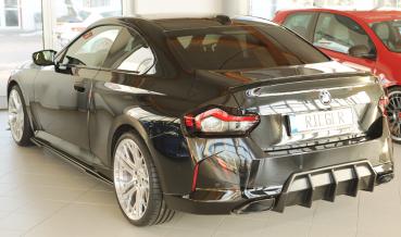 Rieger Heckeinsatz (Mittelteil) für BMW 2er G42 (G2C) ABS schwarz matt (Lackierung erforderlich) Y 00035114