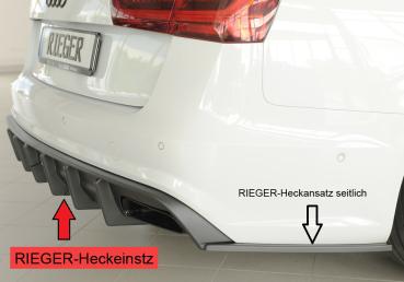 Rieger Heckeinsatz (für Fzg. mit AHK) für Audi A6 (4G/C7) ABS schwarz matt (Lackierung erforderlich) Y 00055347