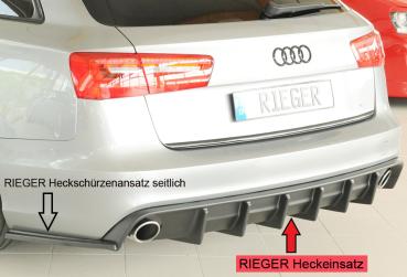 Rieger Heckeinsatz (für Fzg. ohne AHK) für Audi A6 (4G/C7) ABS schwarz matt (Lackierung erforderlich) Y 00055353