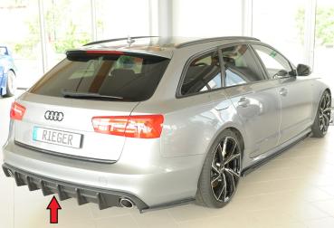 Rieger Heckeinsatz (für Fzg. ohne AHK) für Audi A6 (4G/C7) ABS schwarz matt (Lackierung erforderlich) Y 00055353