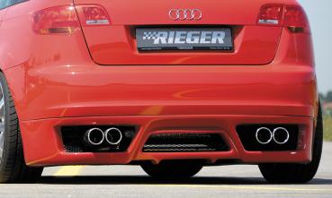Rieger Heckansatz für Audi A3 (8P) ABS schwarz matt (Lackierung erforderlich) K 00056742
