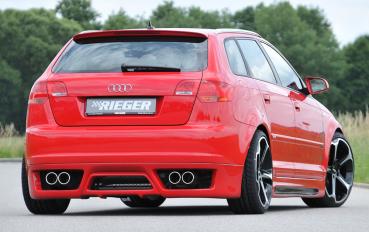Rieger Heckansatz für Audi A3 (8P) ABS schwarz matt (Lackierung erforderlich) K 00056742