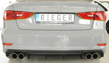 Rieger Heckeinsatz für Audi A3 (8V) ABS schwarz matt (Lackierung erforderlich) Y 00056808