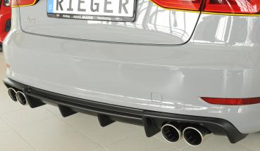 Rieger Heckeinsatz für Audi A3 (8V) ABS schwarz matt (Lackierung erforderlich) Y 00056808