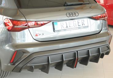 Rieger Heckeinsatz für orig. ESD für Audi A3 (GY) ABS schwarz matt (Lackierung erforderlich) Y 00056844