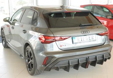 Rieger Heckeinsatz für orig. ESD für Audi A3 (GY) ABS schwarz matt (Lackierung erforderlich) Y 00056844