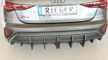 Rieger Heckeinsatz für orig. ESD für Audi A3 (GY) ABS schwarz matt (Lackierung erforderlich) Y 00056844