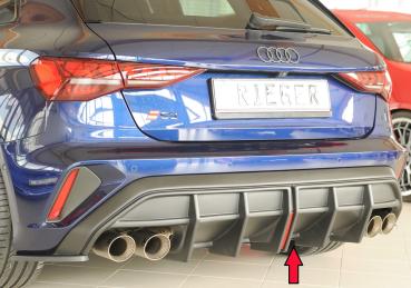 Rieger Heckeinsatz für Audi A3 S3 (GY) ABS schwarz matt (Lackierung erforderlich) Y 00056845