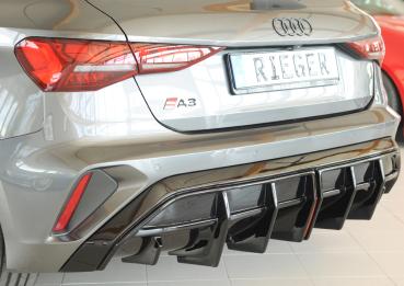 Rieger Heckeinsatz für orig. ESD für Audi A3 (GY) Glossy schwarz glänzend Y 00088422