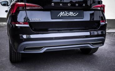 Milotec Auspuff-Dummies für Skoda Kamiq – schwarz (Klavierlack) – 3-teilig