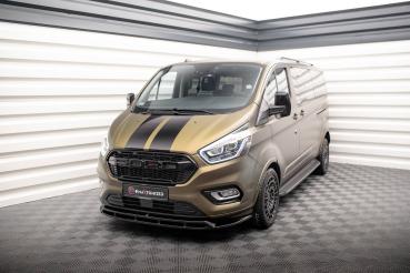 Maxton Design Front Ansatz V.2 für Ford Transit Custom Mk1 Facelift / Tourneo Custom Mk1 Facelift schwarz Hochglanz