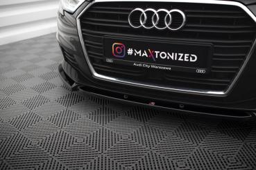 Maxton Design Front Ansatz V.1 für Audi A3 Sportback 8V Facelift schwarz Hochglanz