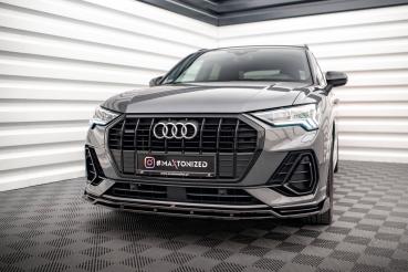 Maxton Design Front Ansatz V.4 für Audi Q3 Sportback / SUV S-Line F3 schwarz Hochglanz