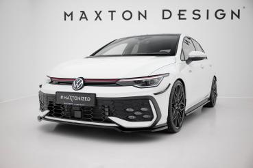 Maxton Design Front Ansatz V.3 für VW Golf GTI / GTE / R-Line Mk8 Facelift schwarz Hochglanz