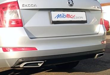 Milotec Auspuff-Dummies für Skoda Octavia III – Alu-Brush – 2-teilig (XL-Ausführung)