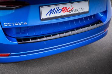 Milotec Ladekantenschutz für Skoda Octavia IV Combi RS & Scout – schwarz (Klavierlack)