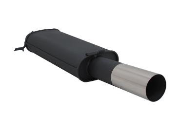 Novus Endschalldämpfer 1 x 90mm RL-Design für VW Golf 1 Cabrio Typ 155 1.6 53kw / 1.8 66/70/72/82 kw