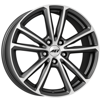 AEZ Alufelge Tioga titan graphite matt/polished 8x18 ET35 5x112 Nabe 70.1 KBA 53118