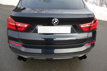 Fox passend für BMW X4 F26 - 35i 35d Endschalldämpfer quer Ausgang rechts/links - 2x90 Typ 25 rechts/links Schwarz BM170025-292S