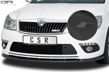 CSR Frontspoiler | Cup-Spoilerlippe mit ABE für Skoda Octavia II (1Z) RS CSL001-S strukturiert schwarz matt (keine Lackierung erforderlich)
