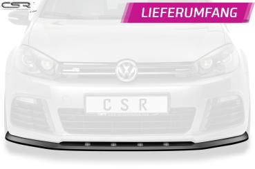CSR Frontspoiler | Cup-Spoilerlippe mit ABE für VW Golf 6 R CSL002-G Glossy schwarz Hochglanz (keine Lackierung erforderlich)
