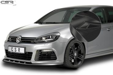 CSR Frontspoiler | Cup-Spoilerlippe mit ABE für VW Golf 6 R CSL002-C Carbon Look Hochglanz (keine Lackierung erforderlich)