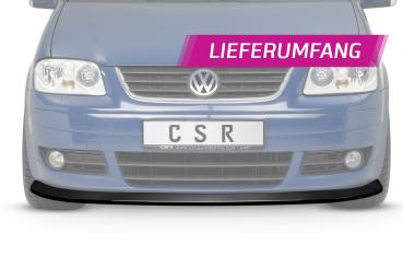 CSR Frontspoiler | Cup-Spoilerlippe mit ABE für VW Touran I (Typ 1T) CSL005-G Glossy schwarz Hochglanz (keine Lackierung erforderlich)