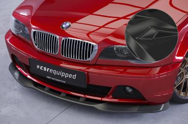 CSR Frontspoiler | Cup-Spoilerlippe mit ABE für BMW 3er E46 Coupe / Cabrio CSL073-G Glossy schwarz Hochglanz (keine Lackierung erforderlich)