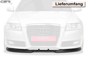 CSR Frontspoiler | Cup-Spoilerlippe mit ABE für Audi A6 4F S-Line CSL106-G Glossy schwarz Hochglanz (keine Lackierung erforderlich)