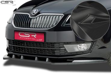 CSR Frontspoiler | Cup-Spoilerlippe mit ABE für Skoda Octavia III (5E) CSL134-C Carbon Look Hochglanz (keine Lackierung erforderlich)