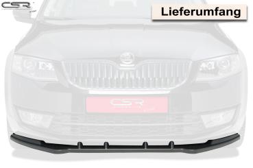 CSR Frontspoiler | Cup-Spoilerlippe mit ABE für Skoda Octavia 3 Typ 5E CSL134-G Glossy schwarz Hochglanz (keine Lackierung erforderlich)