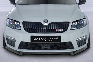 CSR Frontspoiler | Cup-Spoilerlippe mit ABE für Skoda Octavia 3 (Typ 5E) RS CSL150-G Glossy schwarz Hochglanz (keine Lackierung erforderlich)