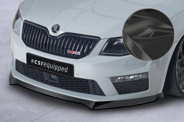 CSR Frontspoiler | Cup-Spoilerlippe mit ABE für Skoda Octavia 3 (Typ 5E) RS CSL150-C Carbon Look Hochglanz (keine Lackierung erforderlich)