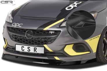 CSR Frontspoiler | Cup-Spoilerlippe mit ABE für Opel Corsa E OPC CSL275-C Carbon Look Hochglanz (keine Lackierung erforderlich)
