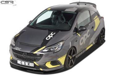 CSR Frontspoiler | Cup-Spoilerlippe mit ABE für Opel Corsa E OPC CSL275-C Carbon Look Hochglanz (keine Lackierung erforderlich)