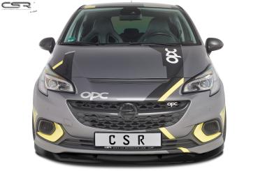 CSR Frontspoiler | Cup-Spoilerlippe mit ABE für Opel Corsa E OPC CSL275-C Carbon Look Hochglanz (keine Lackierung erforderlich)