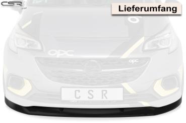 CSR Frontspoiler | Cup-Spoilerlippe mit ABE für Opel Corsa E OPC CSL275-C Carbon Look Hochglanz (keine Lackierung erforderlich)