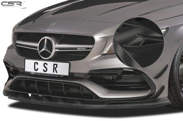 CSR Frontspoiler | Cup-Spoilerlippe mit ABE für Mercedes-Benz CLA 45 AMG / A 45 AMG CSL315-C Carbon Look Hochglanz (keine Lackierung erforderlich)