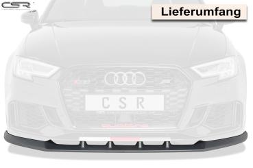 CSR Frontspoiler | Cup-Spoilerlippe mit ABE für Audi RS3 8V CSL322-C Carbon Look Hochglanz (keine Lackierung erforderlich)