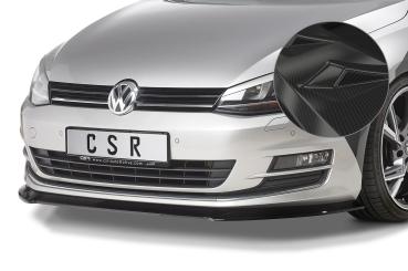 CSR Frontspoiler | Cup-Spoilerlippe mit ABE für VW Golf 7 CSL330-C Carbon Look Hochglanz (keine Lackierung erforderlich)