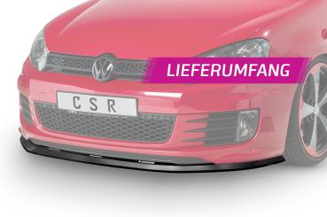 CSR Frontspoiler | Cup-Spoilerlippe mit ABE für VW Golf 6 GTI/GTD CSL339-G Glossy schwarz Hochglanz (keine Lackierung erforderlich)