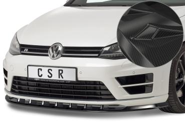 CSR Frontspoiler | Cup-Spoilerlippe mit ABE für VW Golf 7 R CSL340-C Carbon Look Hochglanz (keine Lackierung erforderlich)