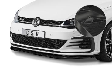 CSR Frontspoiler | Cup-Spoilerlippe mit ABE für VW Golf 7 GTI / GTD CSL345-C Carbon Look Hochglanz (keine Lackierung erforderlich)
