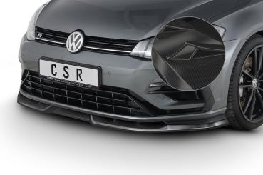 CSR Frontspoiler | Cup-Spoilerlippe mit ABE für VW Golf 7 R CSL346-C Carbon Look Hochglanz (keine Lackierung erforderlich)