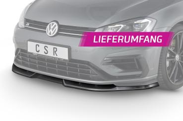 CSR Frontspoiler | Cup-Spoilerlippe mit ABE für VW Golf 7 R CSL346-C Carbon Look Hochglanz (keine Lackierung erforderlich)
