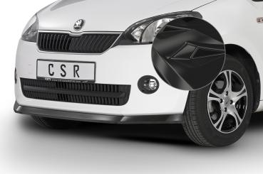 CSR Frontspoiler | Cup-Spoilerlippe mit ABE für Skoda Citigo CSL350-G Glossy schwarz Hochglanz (keine Lackierung erforderlich)