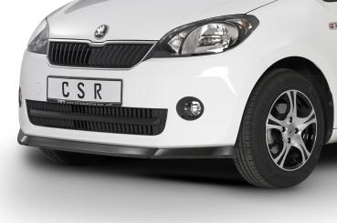 CSR Frontspoiler | Cup-Spoilerlippe mit ABE für Skoda Citigo CSL350-C Carbon Look Hochglanz (keine Lackierung erforderlich)