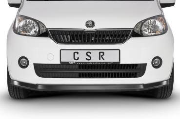 CSR Frontspoiler | Cup-Spoilerlippe mit ABE für Skoda Citigo CSL350-C Carbon Look Hochglanz (keine Lackierung erforderlich)