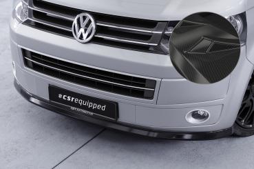 CSR Frontspoiler | Cup-Spoilerlippe mit ABE für VW T5 Bus CSL363-C Carbon Look Hochglanz (keine Lackierung erforderlich)