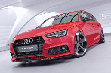 CSR Frontspoiler | Cup-Spoilerlippe mit ABE für Audi A4 B9 8W S-Line / S4 B9 8W CSL377-G Glossy schwarz Hochglanz (keine Lackierung erforderlich)